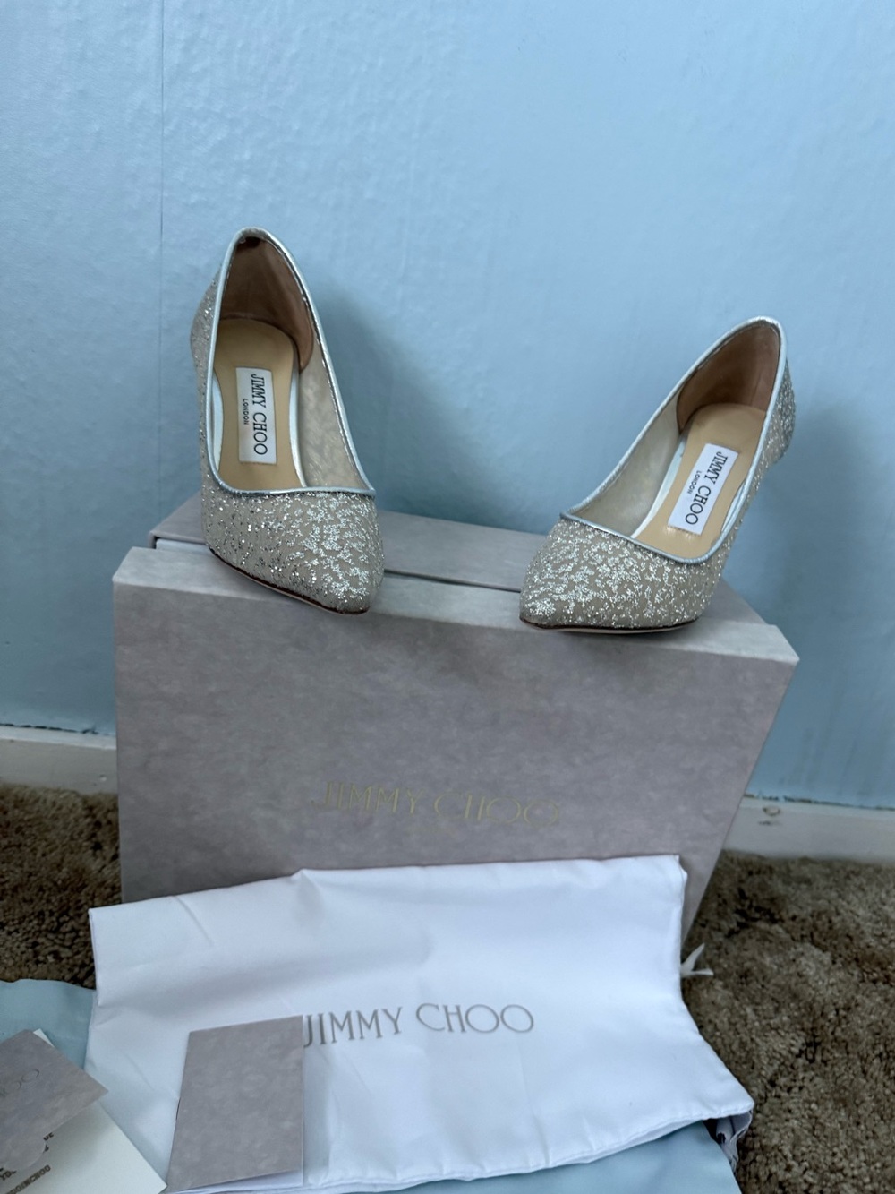 Jimmy Choo Light Blue Branded Dust Bag - Men's Accessories